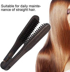 Professional Hairdressing Comb, Clamp Brush for Straightening Hair, Hair Styling Tool, Double Brushes Wooden Anti-static Hair Straightener Tool