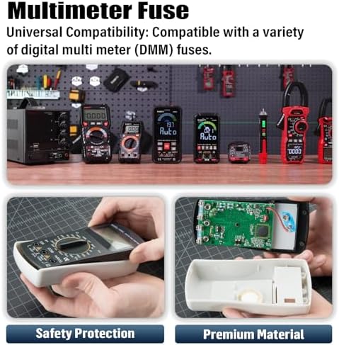 FF10A Multimeter Fuse 10A 600V 6.3x32MM Digital Multi Meter Fast Acting Fuses 10 Amp 600 Volt 0.25x1.26Inch Nickel-Plated Brass Ceramic Fast Blow Multimeters Fusibiles (Pack of 10Pcs)