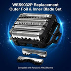 1Set Compatible with Panasonic arc 5 Replacement Blades,WES9032P Outer Foil and Inner Blade Set,Fit for ES-LV97-K,ES-LV67-K,ES-LV95-S,and ES-LV65-S.