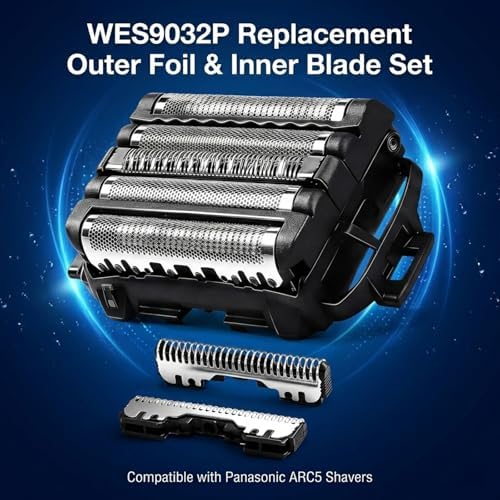 1Set Compatible with Panasonic arc 5 Replacement Blades,WES9032P Outer Foil and Inner Blade Set,Fit for ES-LV97-K,ES-LV67-K,ES-LV95-S,and ES-LV65-S.