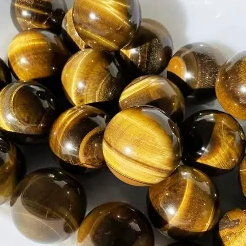 5-6CM/1.97-2.36inch Ttiger Eyes Crystal Ball Polished Natural Tiger Eye Stone Sphere Decorative Sphere Healing Crystals Ball Stone Crafts Home Decor Ornament Gifts (50-60mm, Tiger's Eye)