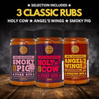 SALDVA Gift Selection of Premium BBQ Seasonings - Holy Cow, Angel’s Wings, Smoky Pig, Sweet Texas, Steak King & Adam's Ribs BBQ Rubs | Pack of 6 | 100% Natural | Spice Gift For Foodie