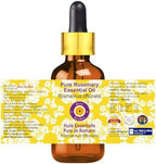 Deve Herbes Pure Rosemary Essential Oil (Rosmarinus officinalis) with Glass Dropper Steam Distilled (Pack of Three) 100ml X 3 (10 oz)