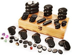 Master Massage 60-Piece Deluxe Hot Stone Set including Basalt Volcano Rocks, Marble Cold Stones, and Chakra Balancing Tools - Ultimate All-in-One Package Kit for Hot Stone Massage Therapy