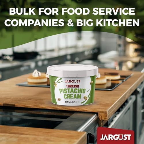 Bulk Pistachio Cream Spread 5.5 LB (2.5 kg) – Premium Turkish Pistachio Butter, Perfect for Dubai Chocolate Bar Kit, Gourmet Paste for Desserts, Breakfast, & Indulgent Treats