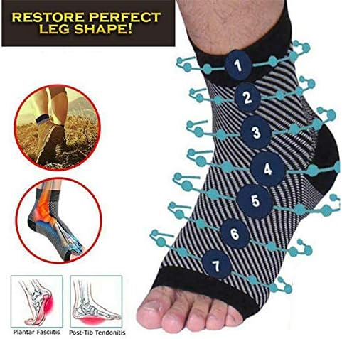 6 Pairs Dr Sock Soothers Socks Anti Fatigue Compression Foot Sleeve Support Brace Sock for Plantar Fasciitis (Set A, S/M)