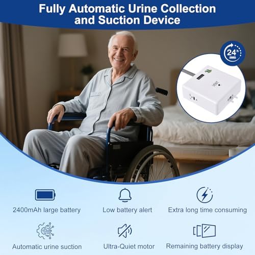 Electric Male Urine Collector Portable Wearable Urinal Device with Silicone Cup USB Rechargeable Pump for Elderly and Outdoor Use