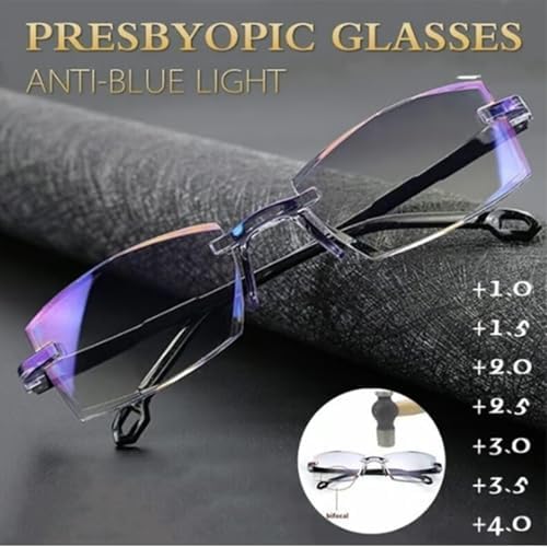 Sapphire Reading Glasses, Sapphire High Hardness Anti Blue Light Intelligent Dual Focus Reading Glasses
