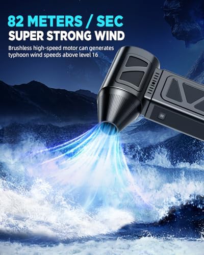 Compressed Air Duster, 360000RPM Powerful Electric Air Duster with Brushless Motor, 5-Gear Rechargeable Cordless Air Blower Turbo Fan, Mini Jet Dry Blower for PC, Keyboard, Snow, Car, Outdoors
