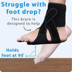 Omeer Left Foot AFO Foot Drop Brace For Walking With Shoes, Socks, Or Barefoot Provides Foot Drop Support For Men Or Women And Also Provides Plantar Fasciitis Relief