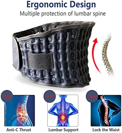Decompression Back Belt,Lumbar Spine Support for Pain Relief,Lower Back Traction Device for Women and Men One Size Fits 29-49 inches Waist