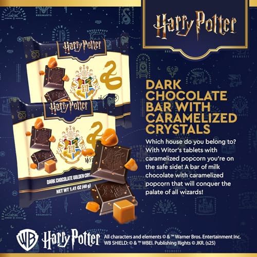 Witor's Holiday Chocolate Bar, Italian Chocolate, Made in Italy, Perfect for Gifting, 6 Bars Included (Dark Chocolate Golden Crystals)
