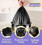 3 Gallon 120pcs Small black Trash Bags(Fit 3-3.2 Gal) Plastic Strong black Garbage Bags,Bathroom Trash Can Bin Liners,Waste Basket Liner,Fit 10-13 Liter, 2.6 Gallon,3 Gallon,3.2Gallon (3-Black120)