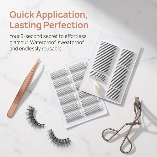 36 Pcs Self Adhesive Eyelashes Tape, 2 Boxes Lash Adhesive Replacement Strips, Lash Tapes For Women Girls, Waterproof Sweatproof Reusable, Natural Look Quick Application Makeup Tools