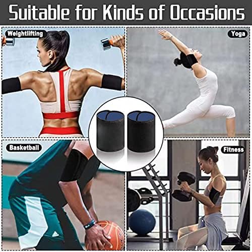 Arm Trimmers for Women & Men,Sauna Sweat Arm Trainer,Adjustable Sweat Arm Shaper Bands(a pair), Black