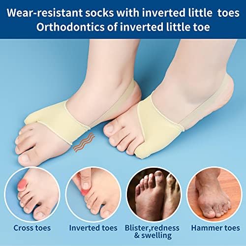 Tailors Bunion Corrector 1Pair Bunionette Sleeves Built-in Gel Pads Silicone Cover Guard with Non-Slip Strap to Relief Bunion Pinky Toe Pain, Straighten Bunionette,Overlapping Toe (Large)