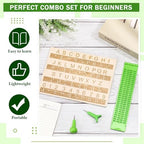 Braille Slate and Stylus Kit with 4 Line 28 Cells Braille Slate and Stylus Alphabet Board Writing Label Maker Plastic Fingerboard