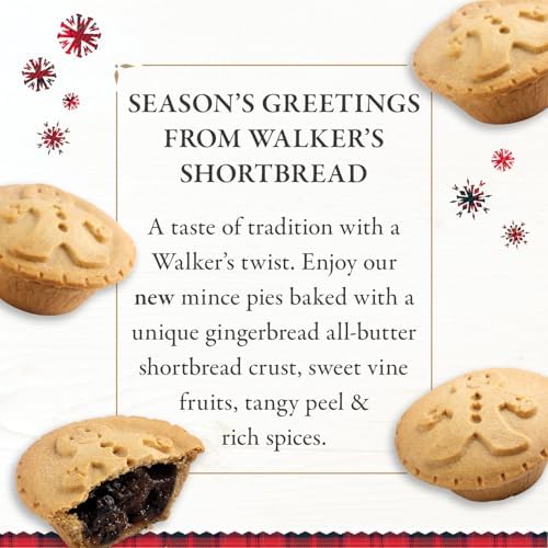 Walker’s Gingerbread Mince Pies - 4 Count (8.6 oz)- Holiday Treats and Desserts from Scotland