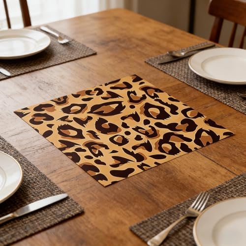 20-Pack Leopard Print Paper Napkins Disposable,Animal Print Luncheon Napkins for Jungle, Safari, Zoo Themed Birthday Party Decorations