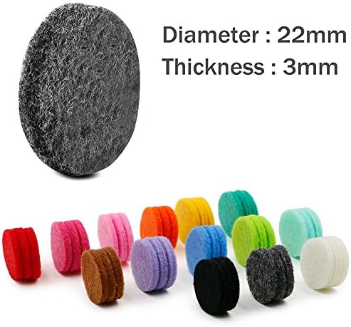 42pcs Replacement Refill Pads(22mm) for Aromatherapy Essential Oil Diffuser Necklace Diffuser Bracelet Car Diffuser Vent Clip with 14 Colors