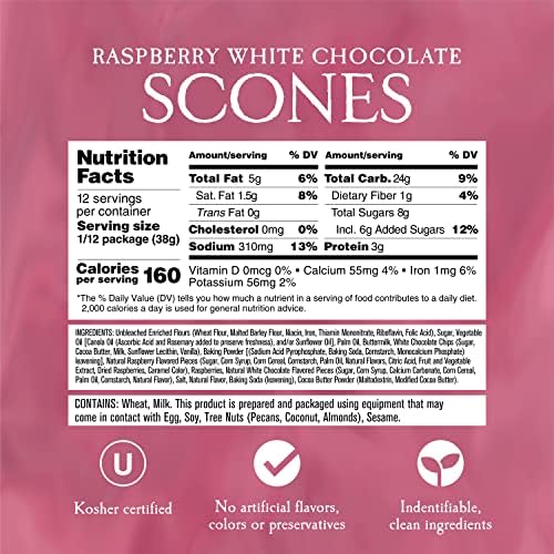 English Scone Mix, Raspberry White Chocolate by Sticky Fingers Bakeries – Easy to Make English Scones Fresh Baked, Makes 12 Scones (1pk)