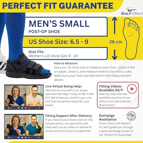 Brace Direct Post Op Shoe & Medical Foot Brace – Stress Fracture, Broken Toe & Bunion Support L3260 – Orthopedic Walking Immobilizer for Left or Right Foot (SM - MENS US SHOE: 6.5-9)