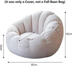 Beanbags Bean Bag Chair, Lazy Beanbag Chair Cover, Ultra Soft Teddy Fabric Arm Chair, Pumpkin Appearance Soft Premium Stuffable Bean Bag Chair Cover (No Filler),Brass