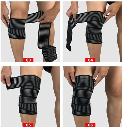 Extra Long Elastic Knee Wrap Compression Bandage Brace Support for Legs, Plantar Fasciitis, Stabilising Ligaments, Joint Pain, Squat, Basketball, Running, Tennis, Soccer, Football