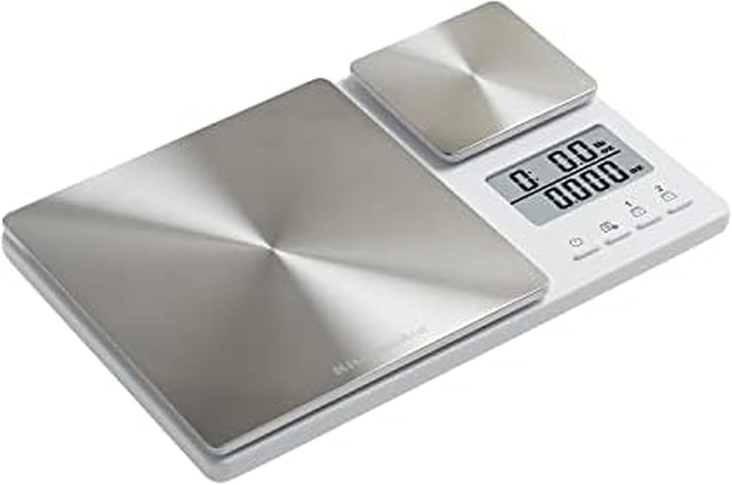 KitchenAid KQ909 Dual Platform Digital Kitchen and Food Scale, 11 Pound Capacity and Precision 16oz Capacity, White with Stainless Steel