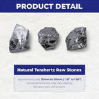 100g (1-3 Stones) Terahertz Raw Stone Bulk Gemstones Crystals – Natural Irregular Rough Quartz Minerals, Lot Healing Stones, Collections Origin Crystal Home Decor Gift, Metallic Gray, Approx 40–50mm