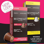 Bestpresso Coffee for Nespresso Original Machine 120 Aluminum pods Certified Genuine Espresso Lungo Blend (High Intensity) Pods Compatible with Nespresso Original 60 Days Satisfaction Guarantee