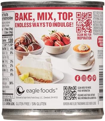 Eagle Brand 14oz Sweetened Condensed Milk, Great for Flan, Cooking, Baking, Drinks, Dessert, Ice Cream, No Artificial Ingredients, Gluten Free, Rich Creamy Flavor, rBST-Free, Kosher-Dairy (Pack of 4)