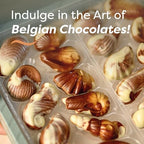 Belgian Chocolate Seashells, 17.64 oz, 44 pc Original Gourmet Hazelnut Praliné Treat by GuyLian, White, Milk & Dark Chocolate Candy Gift Box for Women and Men