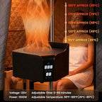 1500W Portable Dry Hot Air Heater for Sauna Tent, Electric Dry Steam-Free Sauna Heater with Adjustable Temp & Timer, Fast Heating Hot Air Generator for Home Personal Spa Therapy (120V) UL Standards