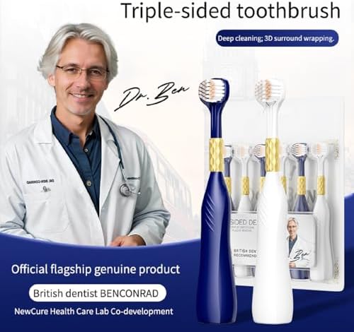 FOTN British 3 Sided Toothbrush Adult Soft Bristle Big Head Home Gum Protection deep Cleaning Teeth Tongue Coating 2025 Latest Model
