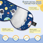 Kids Silk Sleep Mask: 100% Mulberry Silk Eye Mask with Adjustable Strap, Cute Sleeping Blindfold for Boys Girls Teens, Soft & Lightweight Eye Shade for Travel, Nap, Bedtime (Space Style)