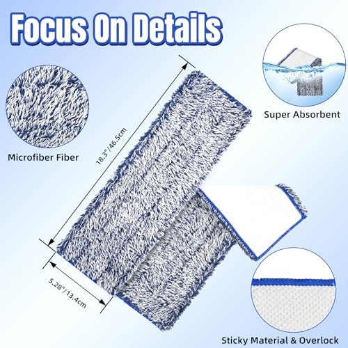 3 Pack Microfiber Dusting Pad for Bona Family of Mops, Washable & Reusable Pads for Bona Hardwood Floor Cleaner Mop, Mop Pads Refill for Hard Surface Floors