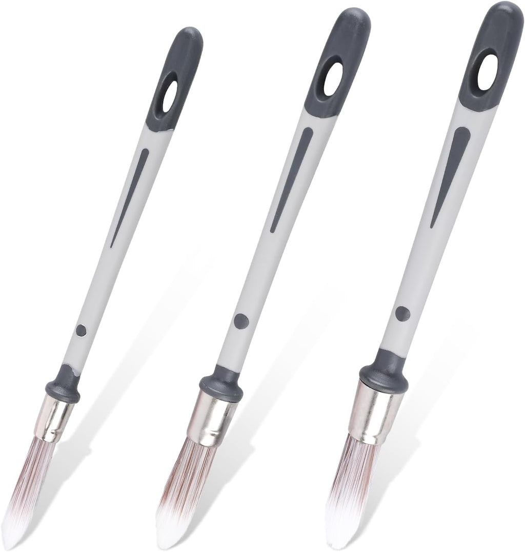 3pcs Paint Brushes for Walls, 0.45/0.6/0.7 inch Small Paint Brush Wall Trim Painting Tools Ideal for Baseboards House Wall Corners Paint Edger Brush and Touch Up Painting