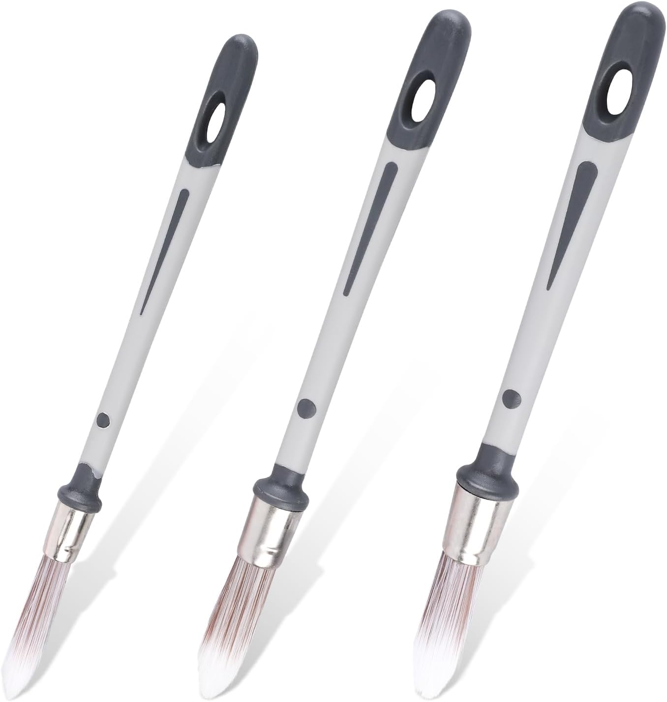 3pcs Paint Brushes for Walls, 0.45/0.6/0.7 inch Small Paint Brush Wall Trim Painting Tools Ideal for Baseboards House Wall Corners Paint Edger Brush and Touch Up Painting