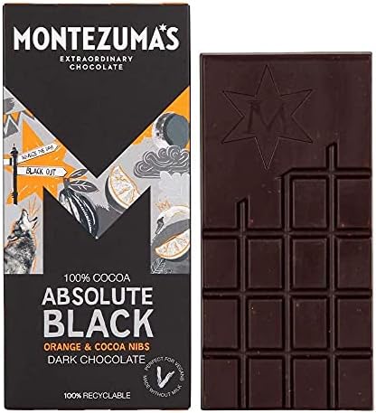 Montezuma's Dark Chocolate Absolute Black with Orange and Cocoa Nibs (2 Pack)