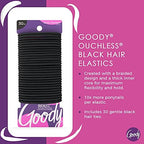 Goody Ouchless Hair Elastics - No Pull, No Breakage, Tangle-Free Hold for Thick, Curly, Coily & Textured Hair - 30 Count, Black, Long-Lasting Ponytail Holders for Women & Men