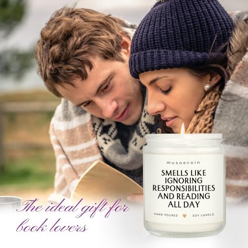 Book Lovers Gifts, Funny Gifts for Book Lovers, Birthday Bookish Presents for Readers Librarian Bookworm - Handmade Lavender Candle 7oz