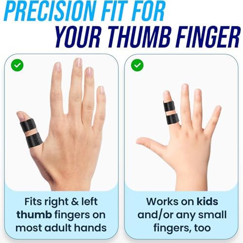 Thumb Splint (2 Pack) Trigger Thumb Splint, Thumb Brace for Pain Relief, Knuckle Immobilization, Thumb Spica for Arthritis, Mallet Finger, Also Fits Index, Ring, Pinky, Little, Small Fingers