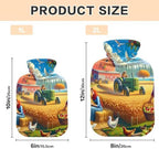 Autumn Farm Harvest Hot Water Bottles with Velvet Cover Hot Water Bag for Menstrual Cramps, 2L