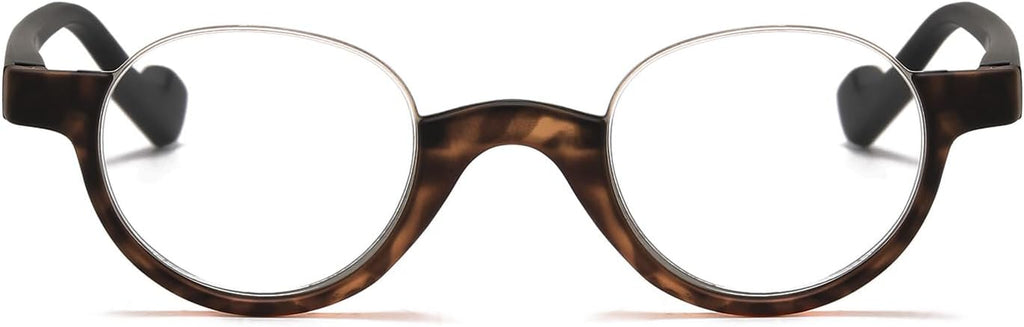 Retro Half Frame Reading Glasses Half Moon Semi Rimless Readers Vintage Round Oval Eyeglasses Men Women
