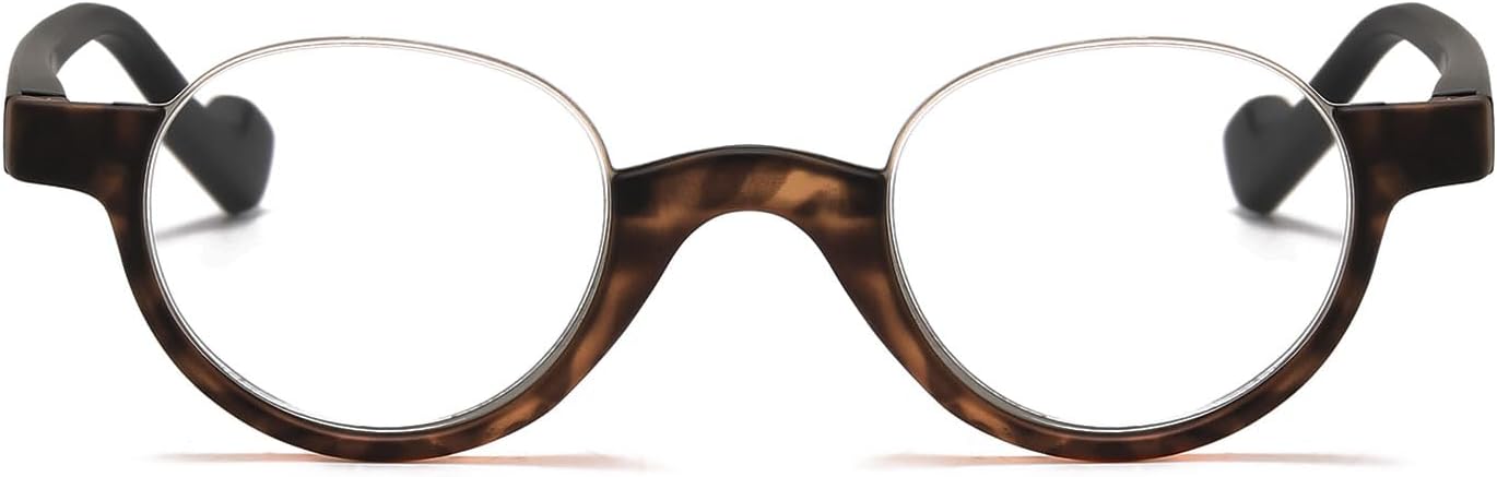 Retro Half Frame Reading Glasses Half Moon Semi Rimless Readers Vintage Round Oval Eyeglasses Men Women