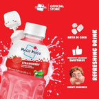 Mogu Mogu Strawberry Juice Drink with Nata de Coco (Coconut Jelly) – Chewy Fruit Beverage for Kids & Adults, 6 Pack Bottles, 10.82 fl oz Each