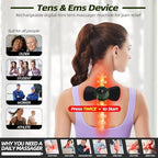 Intelligent Wireless TENS & EMS Unit Rechargeable Electric Deep Tissue Powered Muscle Stimulator Massager Machine Pain Relief Therapy for Back Shoulder Leg Neck Arms