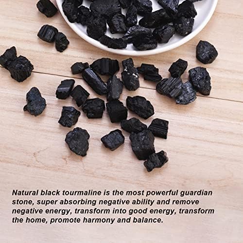 Apengshi Natural Black Tourmaline Raw Stone 0.97lb（440g） Bulk Rough Natural Reiki Energy Purification Negative Energy Healing Crystal Chakra Balance Spiritual Gift