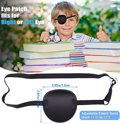 2 Pcs Eye Patch, Medical Eye Patches for Adults Kids Adjustable Eyepatch for Right/Left Eye, Amblyopia Lazy Eye Patch